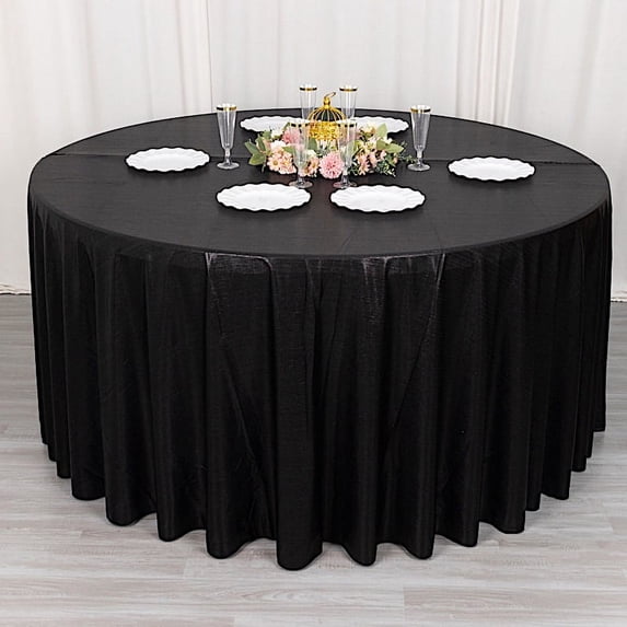 BalsaCircle 120 in Black Sequin Dots Polyester Round Tablecloth Wedding Party Events Reception Decorations Supplies