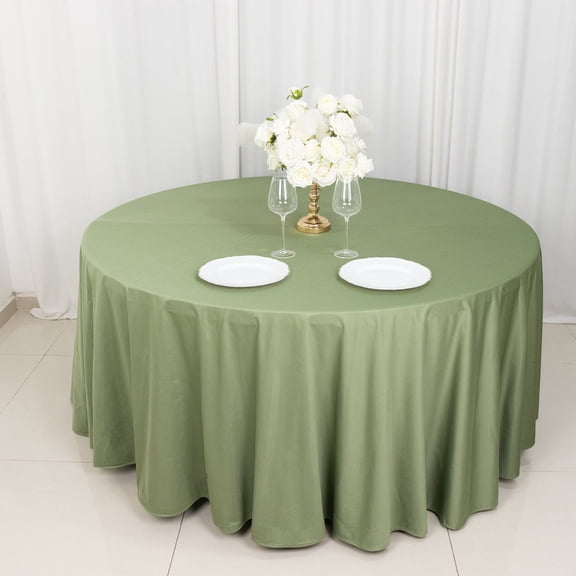 BalsaCircle 120 in Dusty Green Premium Scuba Polyester Round Tablecloth Party Linens Wedding Events Decorations Supplies
