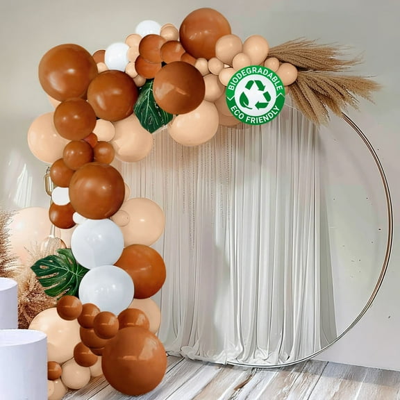 BalsaCircle 124 Tan Brown Biodegradable Latex Balloons Garland Kit Wedding Birthday Events Reception Party Home Decorations Supplies