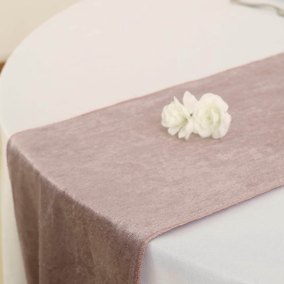 Balsa Circle 12x107" Mauve Premium Velvet Table Runner Home Dining Linens Decorations