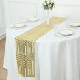thumbnail image 1 of BalsaCircle 12x108" Gold Sequined Geometric Design Tulle Table Runner Party Events Reception Decorations Supplies, 1 of 8