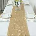 thumbnail image 1 of Balsa Circle 12x108 in Champagne 3D Leaves Petal Design Taffeta Table Runner Party Events Home Decorations Supplies, 1 of 8