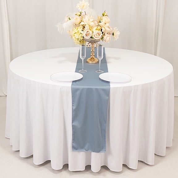 BalsaCircle 12x108 in Dusty Blue Premium Scuba Polyester Table Runner Event Decorations