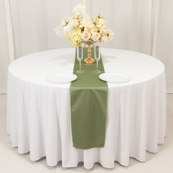 BalsaCircle 12x108 in Dusty Green Premium Scuba Polyester Table Runner Event Decorations