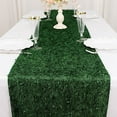 thumbnail image 1 of Balsa Circle 12x108 in Green Shaggy Fringe Polyester Table Runner Wedding Party Events Home Decorations Supplies, 1 of 8