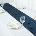 thumbnail image 1 of BalsaCircle 12x108 in Navy Blue 3D Leaves Petal Design Taffeta Table Runner Party Events Home Decorations Supplies, 1 of 8