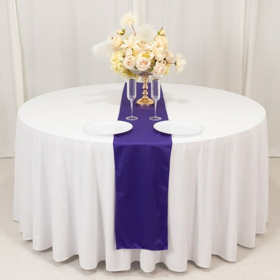 BalsaCircle 12x108 in Purple Premium Scuba Polyester Table Runner Event Decorations