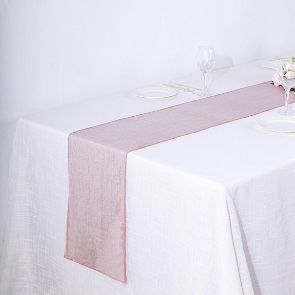 BalsaCircle 12x108 in Rose Gold Polyester Sequin Dots Table Runner Wedding Party Events Reception Decorations Supplies