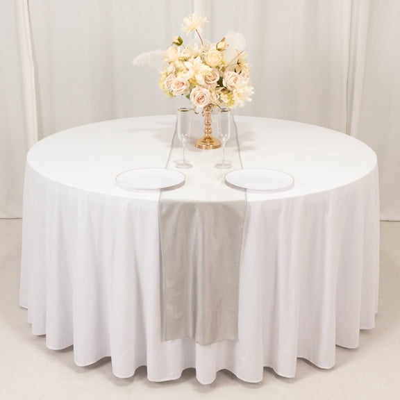 BalsaCircle 12x108 in Silver Premium Scuba Polyester Table Runner Event Decorations
