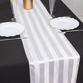 thumbnail image 1 of BalsaCircle 12x108 in White Stripes Satin Table Runner Wedding Party Linens Events Reception Decorations Supplies, 1 of 8