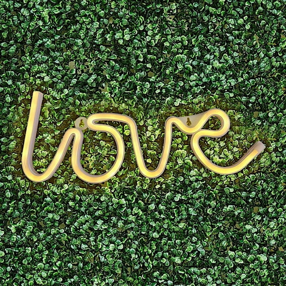 BalsaCircle 13" Warm White Love Neon Sign LED Backdrop Wall Decorative Lights Party