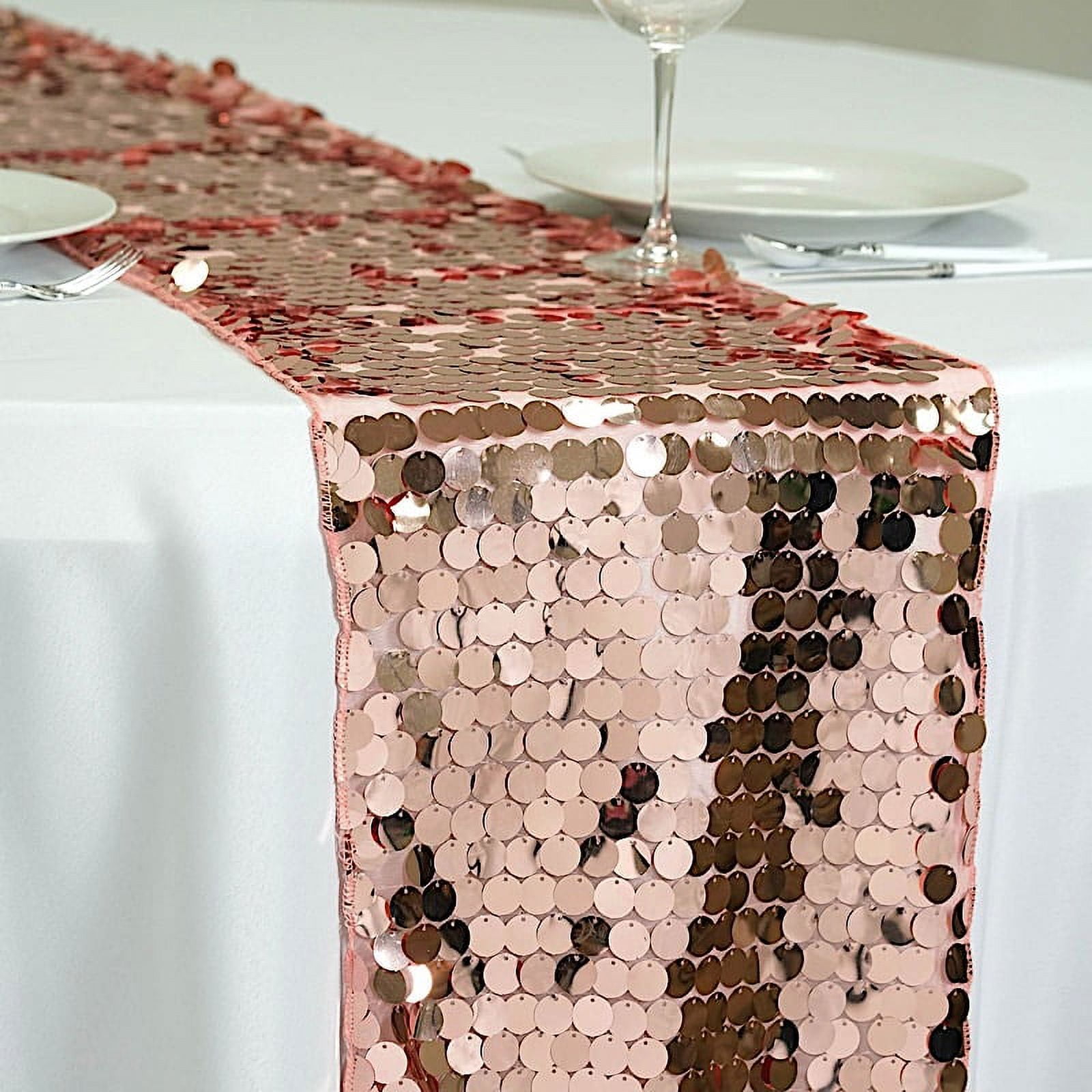 BalsaCircle 13"x108" Payette XL Sequin Table Runner Blush - Walmart.com