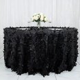 thumbnail image 1 of BalsaCircle 132" Black Leaf Petals Taffeta Round Tablecloth Reception Catering Decorations, 1 of 8