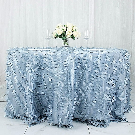 BalsaCircle 132" Dusty Blue Leaf Petals Taffeta Round Tablecloth Reception Catering Decorations