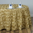 thumbnail image 1 of BalsaCircle 132" Raised Round Satin Tablecloth Rosette Floral Kitchen Dinner Champagne, 1 of 5