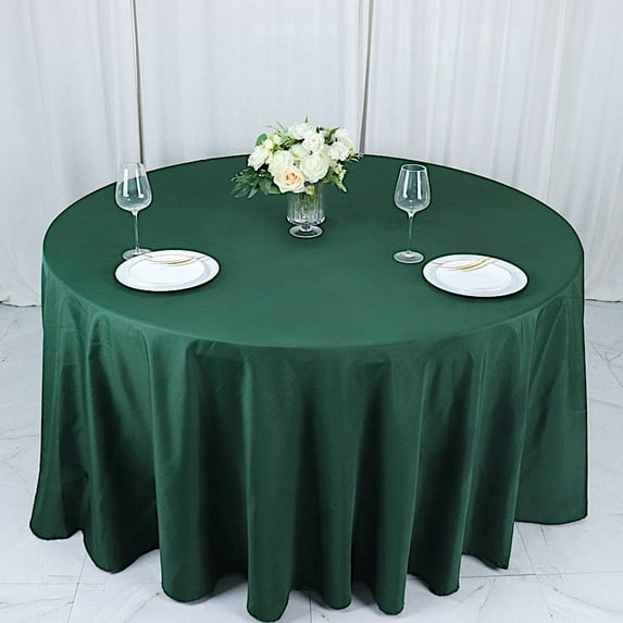 BalsaCircle 132" Round Polyester Tablecloths Wedding Hunter Green