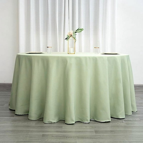 BalsaCircle 132" Round Polyester Tablecloths Wedding Sage Green