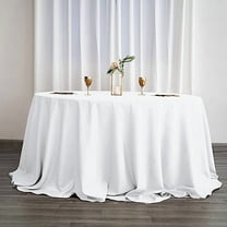 BalsaCircle 132" Round Polyester Tablecloths Wedding White