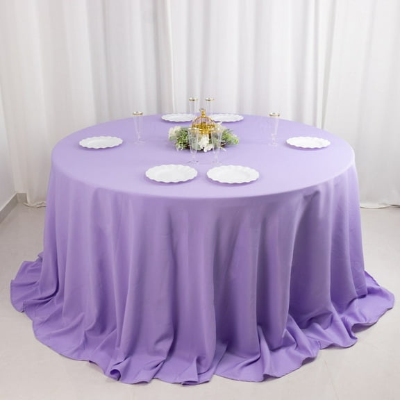 BalsaCircle 132" Round Premium Polyester Tablecloth Wedding Table Linens Lavender
