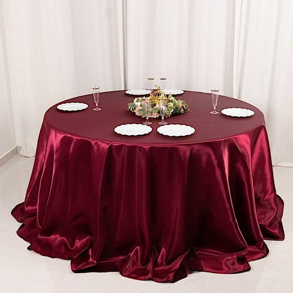 BalsaCircle 132 in Burgundy Round Tablecloth Wedding Party Events Reception Catering Decorations Supplies