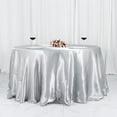 thumbnail image 1 of BalsaCircle 132 in Silver Satin Round Tablecloth Wedding Party Events Reception Catering Decorations Supplies, 1 of 7