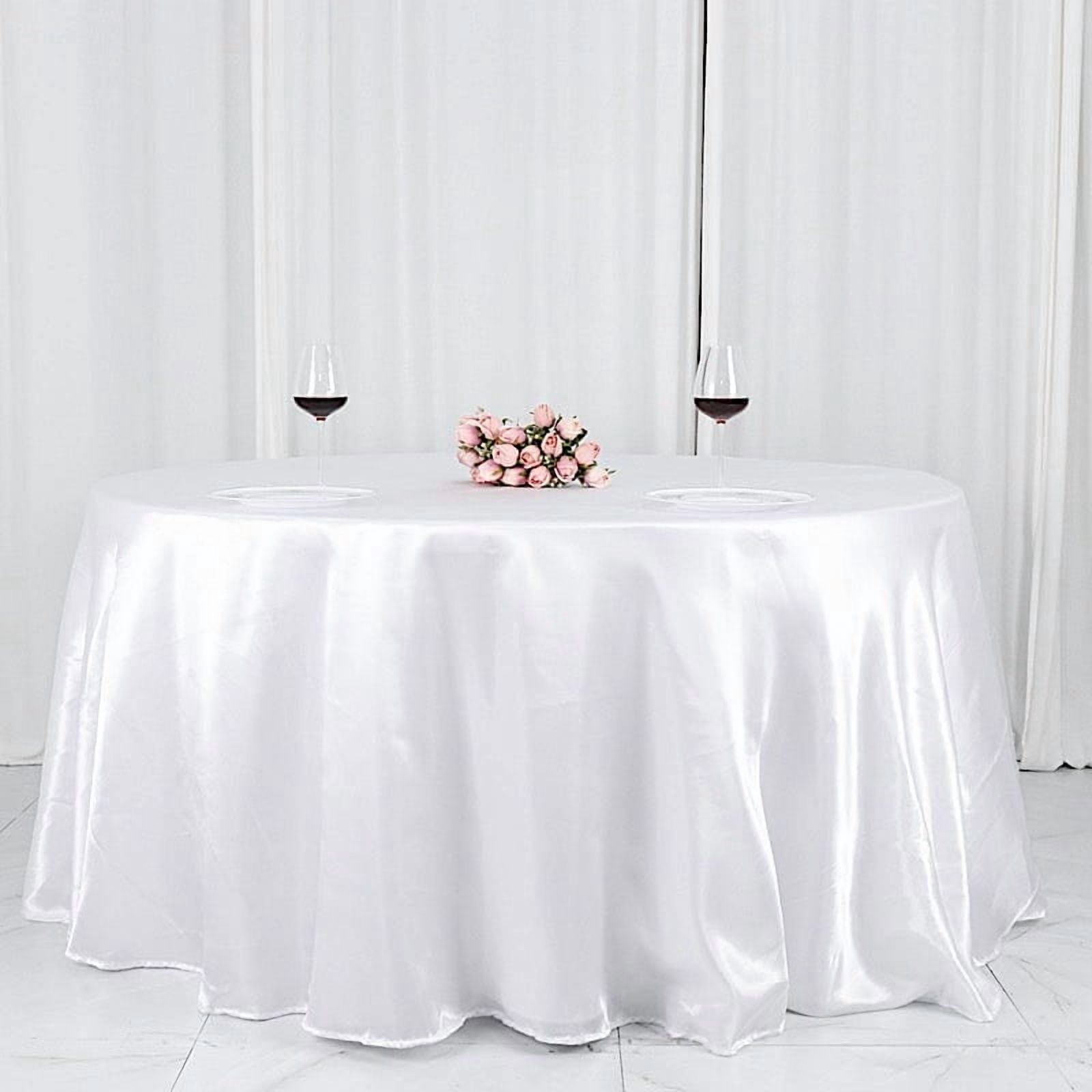 BalsaCircle 132 in White Satin Round Tablecloth Wedding Party Events ...