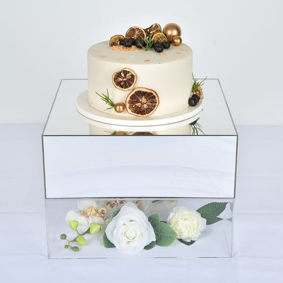 Balsa Circle 14" Clear Acrylic Display Box Cake Stand Pedestal Riser Party Centerpieces Wedding