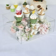 BalsaCircle 14" Silver Mirror Acrylic Display Box Cake Stand Pedestal Riser Party Centerpieces Wedding