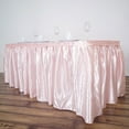 thumbnail image 1 of BalsaCircle 14 feet x 29" Blush Satin Drape Banquet Table Skirt Wedding Party Trade Show Booth Linens, 1 of 5