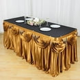 thumbnail image 1 of BalsaCircle 14 feet x 29" Satin Drape Banquet Table Skirt Gold, 1 of 8