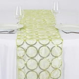 BalsaCircle 14" x 108" Organza Table Runner Sequin Circles Tea Green ...