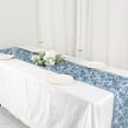 thumbnail image 1 of BalsaCircle 14" x 108" Raised Roses Floral Table Top Runner Wedding Linens Dusty Blue, 1 of 8