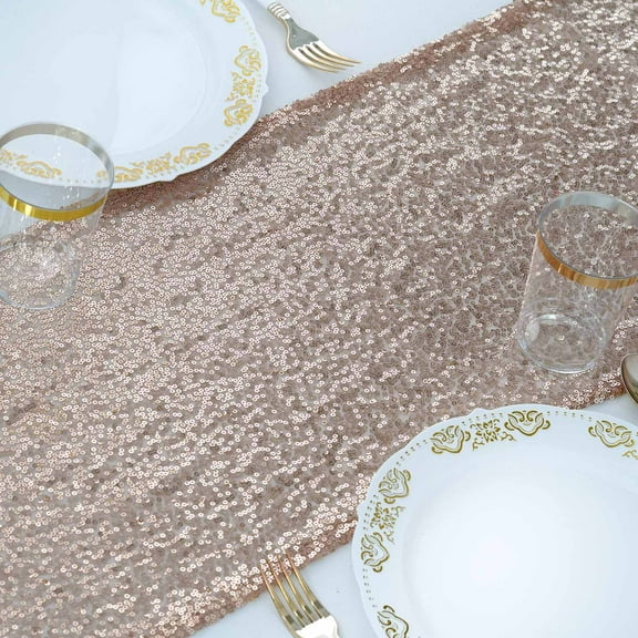 BalsaCircle 14" x 108" Sequined Table Runner Blush