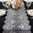 thumbnail image 1 of BalsaCircle 15x117" White Premium Lace Table Runner Scalloped Edges Party Events Decorations, 1 of 8