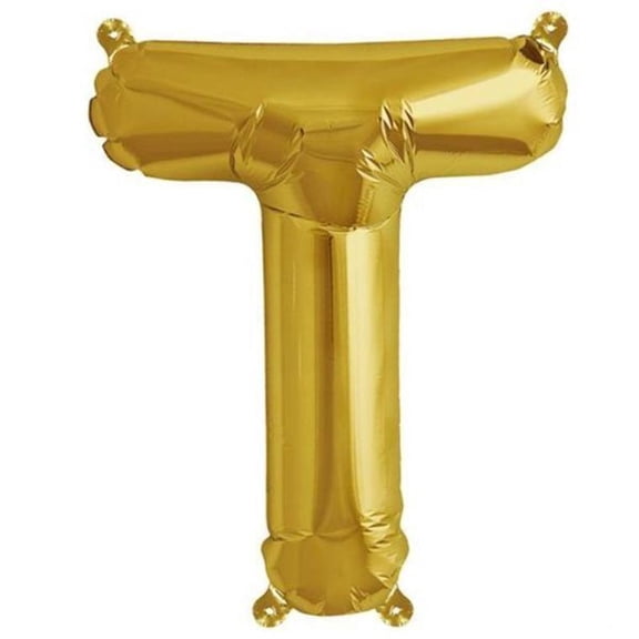 BalsaCircle 16" Mylar Foil Plain Balloon Gold Letter T Wedding Party Decor