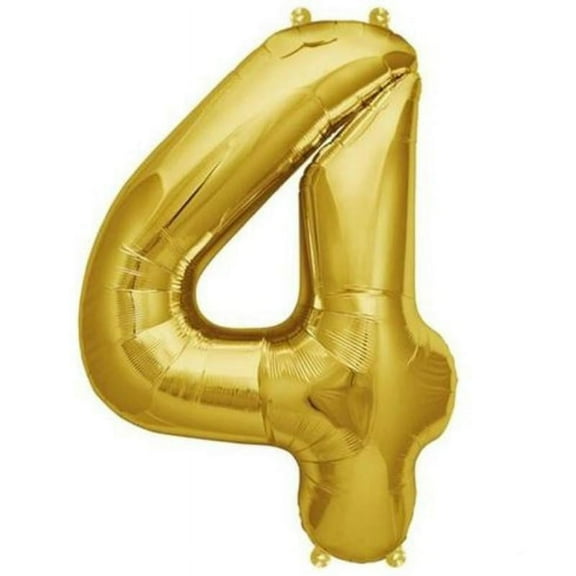 BalsaCircle 16" Mylar Foil Plain Balloon Gold Number 4 Wedding Party Decor