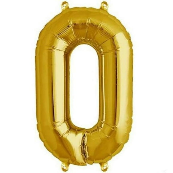 BalsaCircle 16" Mylar Foil Plain Plain Balloon Gold Number 0 Wedding Party Decor