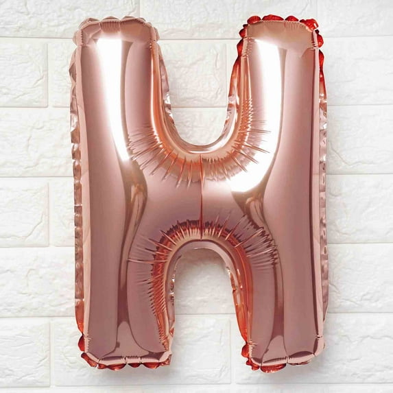 BalsaCircle 16" Rose Gold Letter H Mylar Foil Plain Balloon Wedding Party Decor