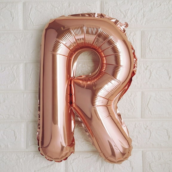 BalsaCircle 16" Rose Gold Letter R Mylar Foil Plain Balloon Wedding Party Decor
