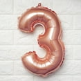 thumbnail image 1 of BalsaCircle 16" Rose Gold Number 3 Mylar Foil Plain Balloon Wedding Party Decor, 1 of 3