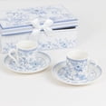 thumbnail image 1 of BalsaCircle 2 Blue Porcelain Espresso Cups and Saucers with Gift Box Party Accessories, 1 of 8