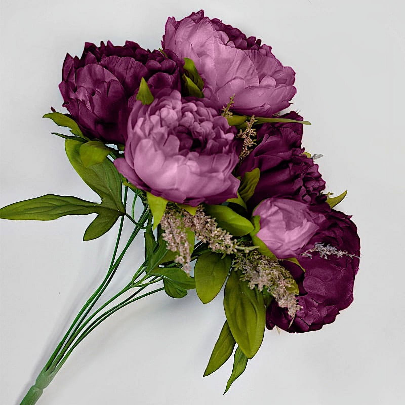 BalsaCircle 2 Bouquets Purple 19 in Artificial Peony Flowers Silk