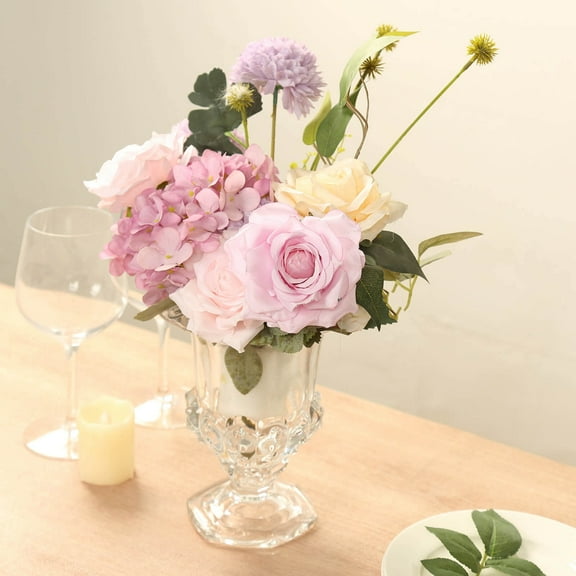 BalsaCircle 2 Clear Glass 8 in Classic Roman Urn Style Flower Vases Party Event Catering