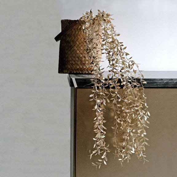 Balsa Circle 2 Gold 41" Artificial Ivy Leaf Garlands Metallic Faux Foliage Vines Party Events Decorations