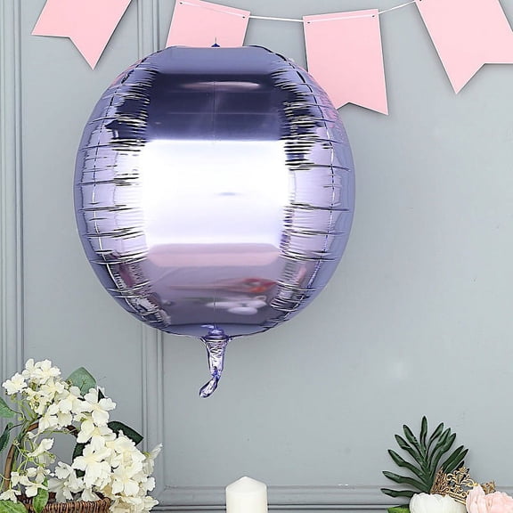 BalsaCircle 2 Lavender 18" 4D Round Balls Orbs Mylar Foil Plain Balloons Wedding