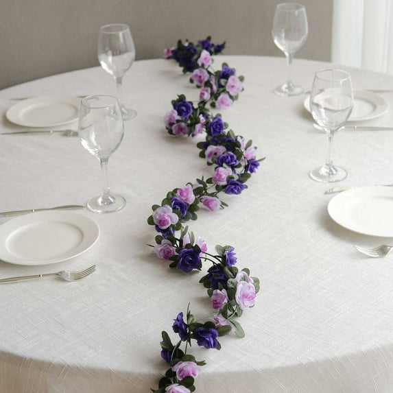 BalsaCircle 2 Lavender Purple Artificial 8 feet Silk Roses Mini Artificial Flowers Vine Garlands Wedding Party Centerpieces