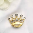 thumbnail image 1 of BalsaCircle 2" Metal Gold Rhinestones Crown Brooch Chair Sash Pin Party Events Reception Decorations Supplies, 1 of 8