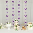 thumbnail image 1 of BalsaCircle 2 Metallic Purple 9 feet Hanging 3D Butterfly Paper Party Garlands Party Events Decorations Supplies, 1 of 8