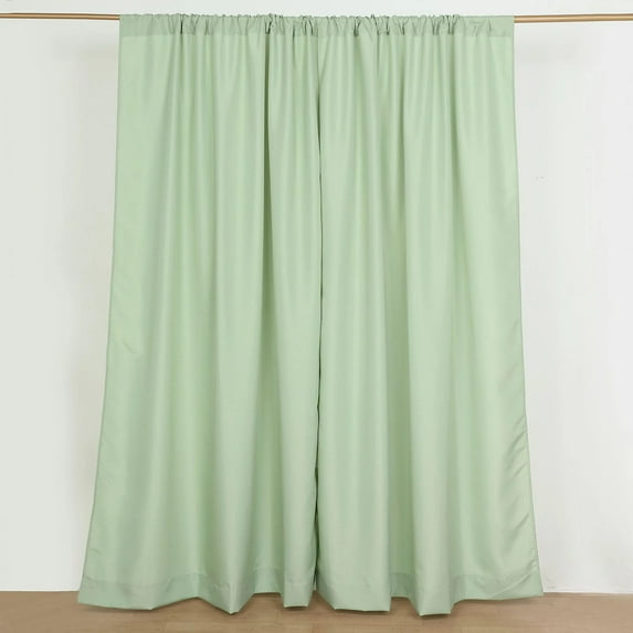 BalsaCircle 2 Panels Sage Green 8 feet Polyester Drapery Backdrop Curtains Rod Pockets Party Events Decorations Supplies