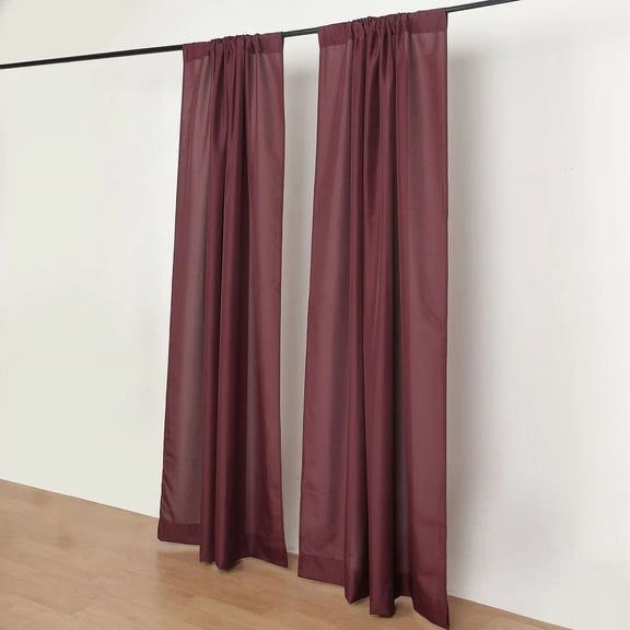 BalsaCircle 2 Panels Burgundy 8 feet Polyester Drapery Backdrop Curtains Rod Pockets Party Events Decorations Supplies